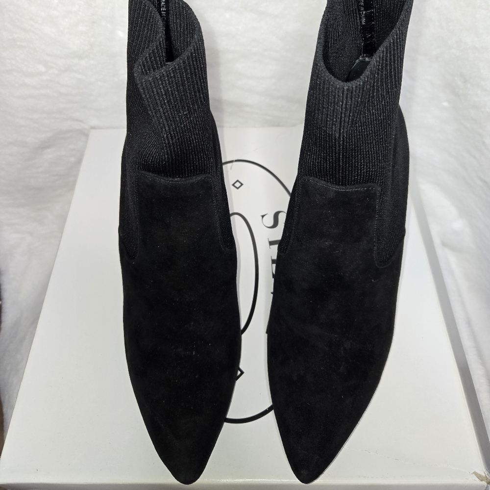 Black Suede Sock Ankle Boots